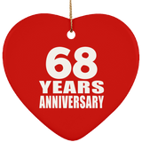 68th Anniversary 68 Years - Heart Ornament