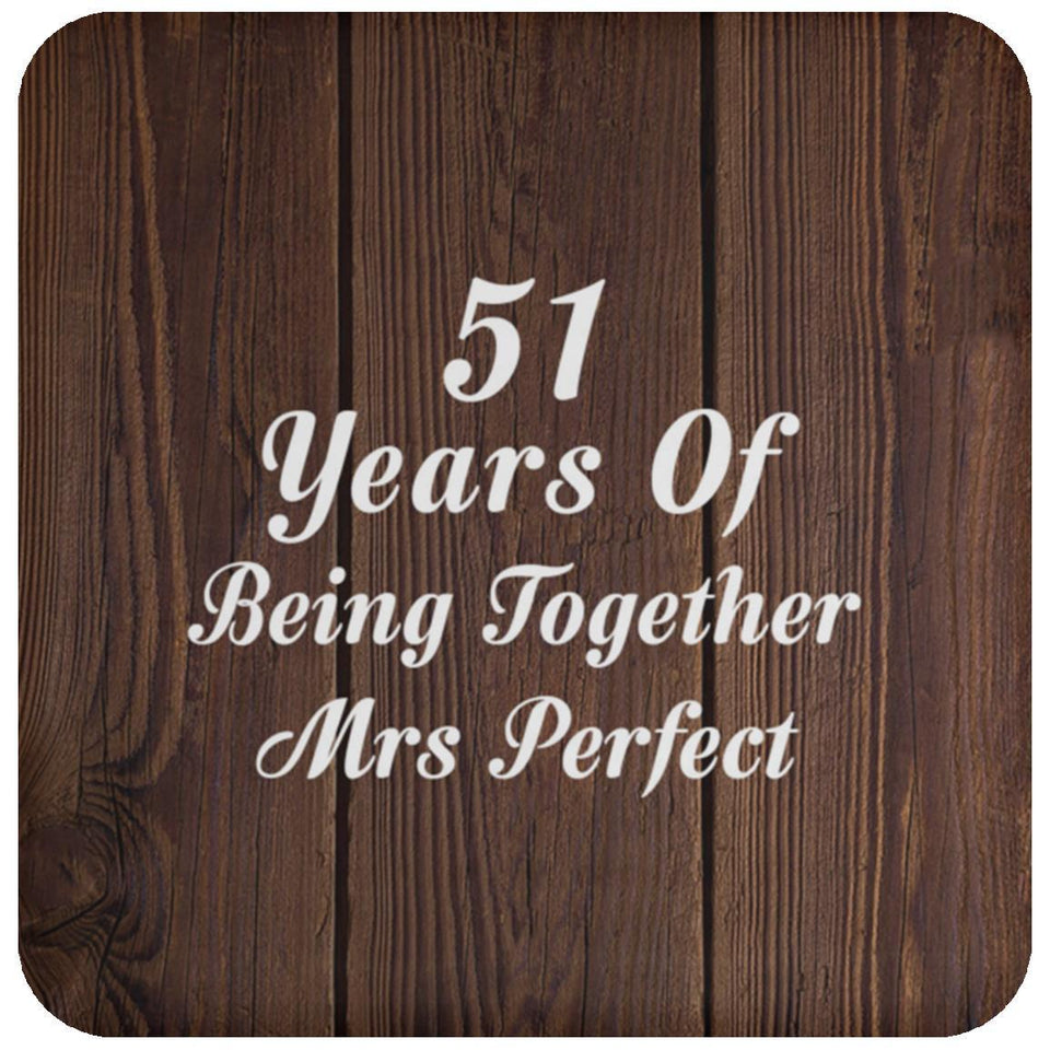 51st Anniversary 51 Years Of Being Mrs Perfect - Drink Coaster D