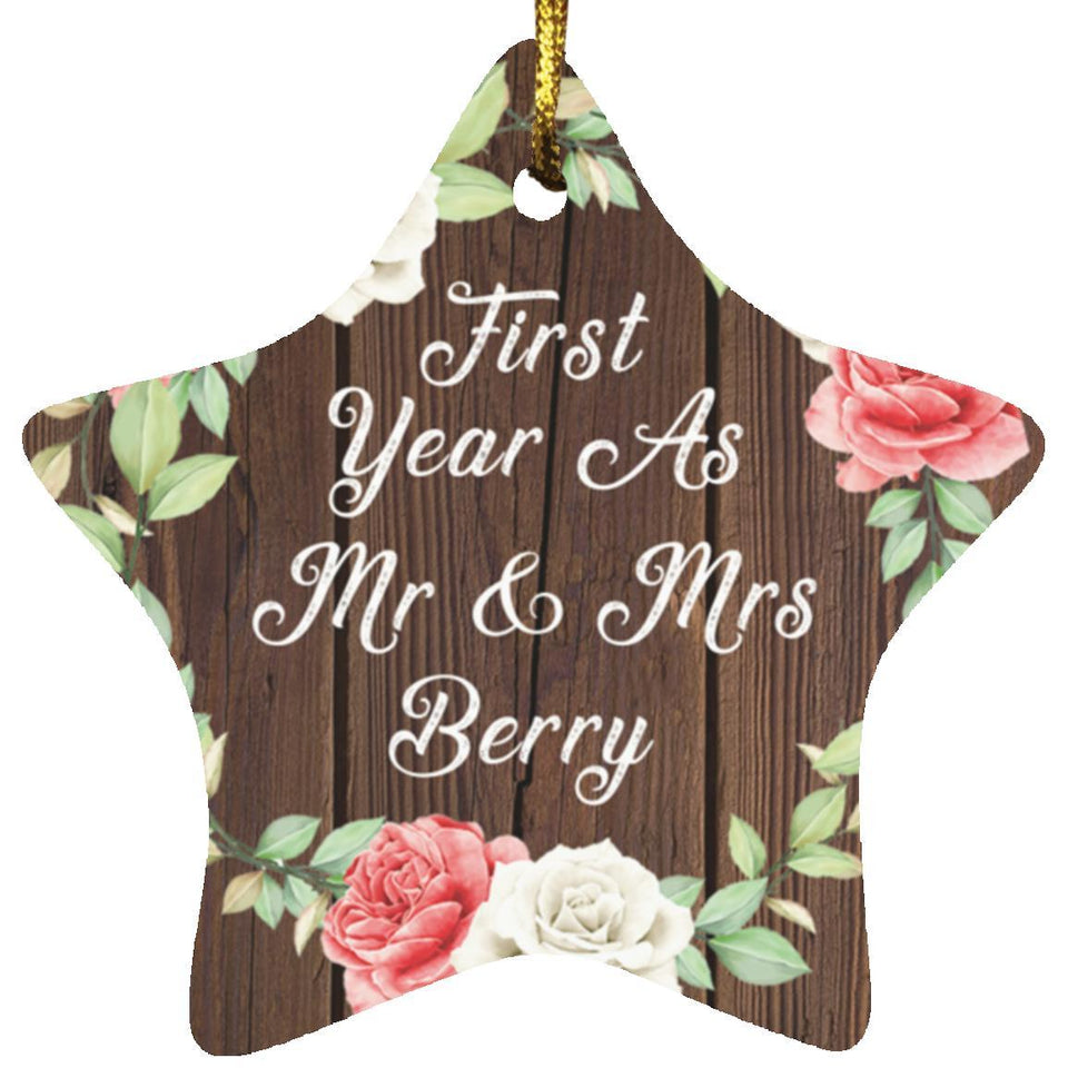 First Year As Mr & Mrs Berry - Star Ornament A