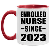 Enrolled Nurse Since 2023 - 11oz Accent Mug Red