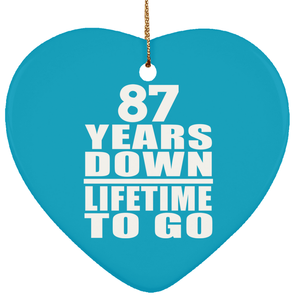 87th Anniversary 87 Years Down Lifetime To Go - Heart Ornament