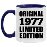 47th Birthday Original 1977 Limited Edition - 11oz Accent Mug Purple