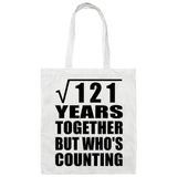 11th Anniversary Square Root of 121 Years Who's Counting - Tote Bag White