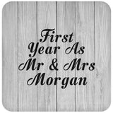 First Year As Mr & Mrs Morgan - Drink Coaster F