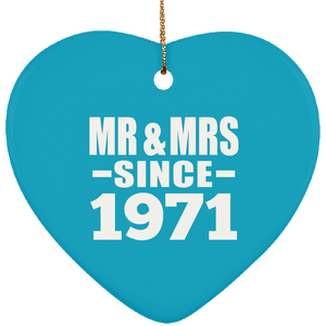 53rd Anniversary Mr & Mrs Since 1971 - Heart Ornament
