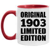 121st Birthday Original 1903 Limited Edition - 11oz Accent Mug Red