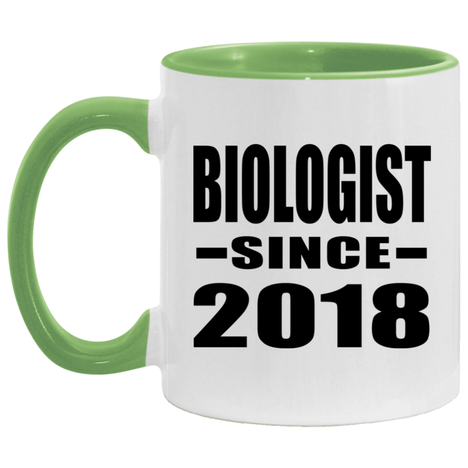 Biologist Since 2018 - 11oz Accent Mug Green