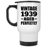85th Birthday Vintage 1939 Aged Perfectly - White Travel Mug