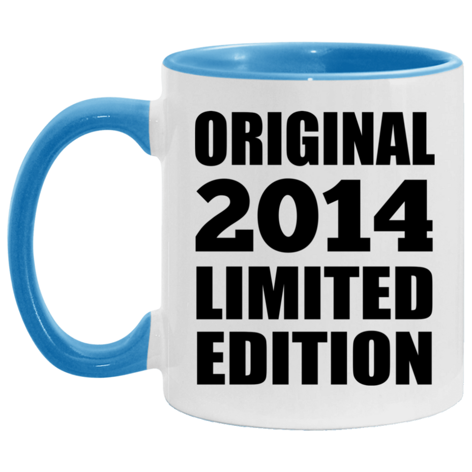 10th Birthday Original 2014 Limited Edition - 11oz Accent Mug Blue