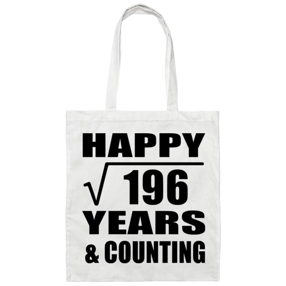 Happy 14th Anniversary Square Root of 196 Years & Counting - Tote Bag White