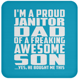 Proud Janitor Dad Of Awesome Son - Drink Coaster