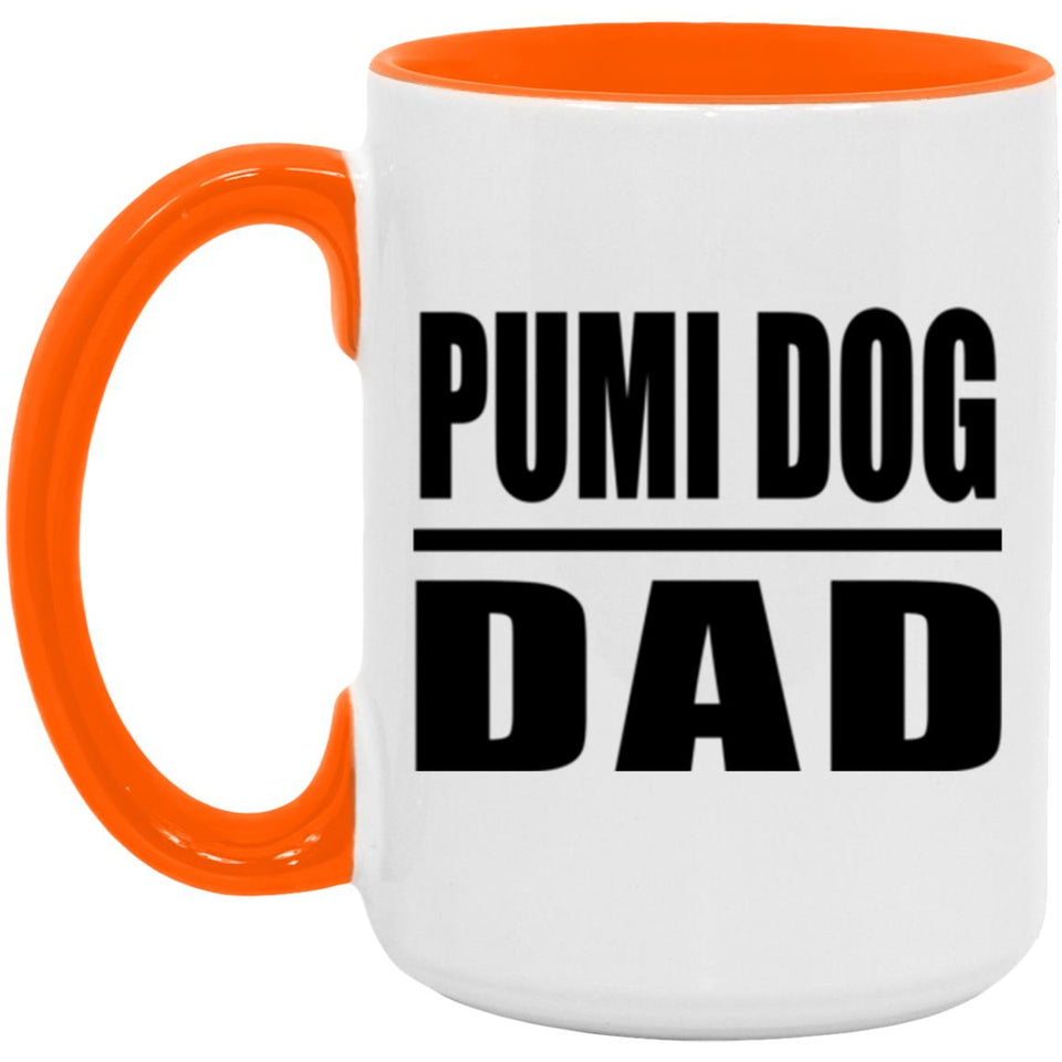 Pumi Dog Dad - 15oz Accent Mug Orange