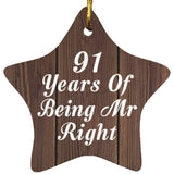 91st Anniversary 91 Years Of Being Mr Right - Star Ornament D