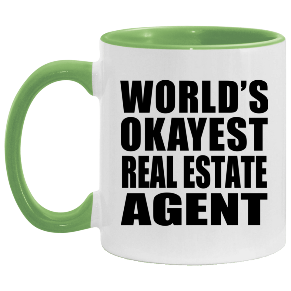 World's Okayest Real Estate Agent - 11oz Accent Mug Green