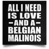 All I Need Is Love And A Belgian Malinois - Poster Square