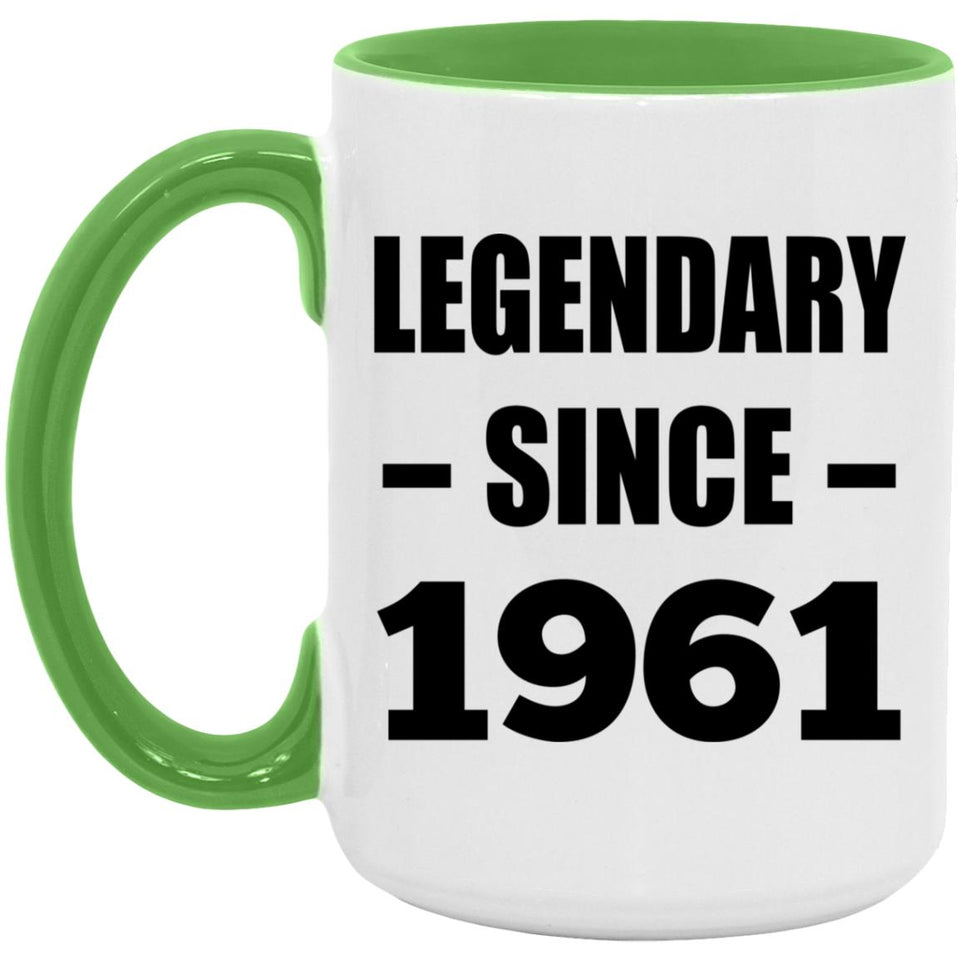 63rd Birthday Legendary Since 1961 - 15oz Accent Mug Green