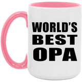 World's Best Opa - 15oz Accent Mug Pink