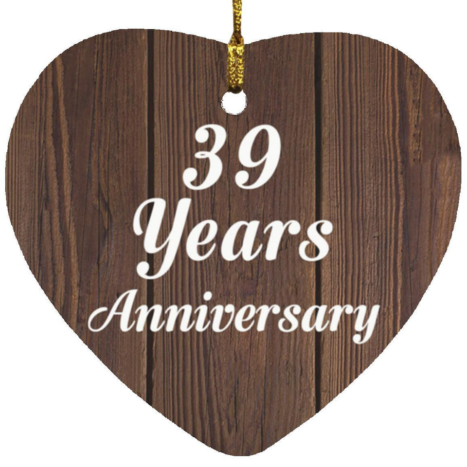 39th Anniversary 39 Years Anniversary - Heart Ornament D