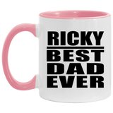 Ricky Best Dad Ever - 11oz Accent Mug Pink