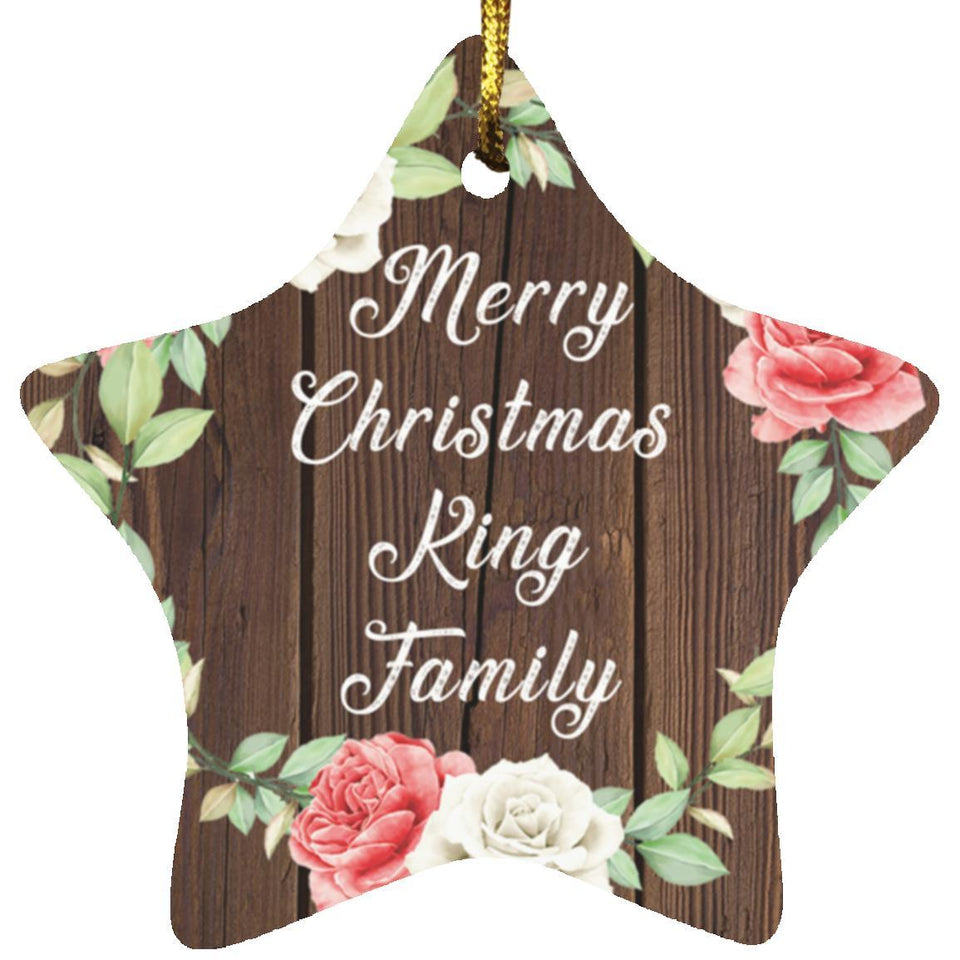 Merry Christmas King Family - Star Ornament A