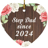 Step Dad Since 2024 - Heart Ornament A