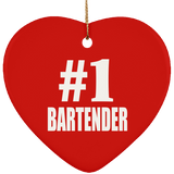 Number One #1 Bartender - Heart Ornament