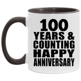 Happy 100th Anniversary 100 Years & Counting - 11oz Accent Mug Black