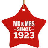 101st Anniversary Mr & Mrs Since 1923 - Star Ornament