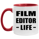 Film Editor Life - 11oz Accent Mug Red