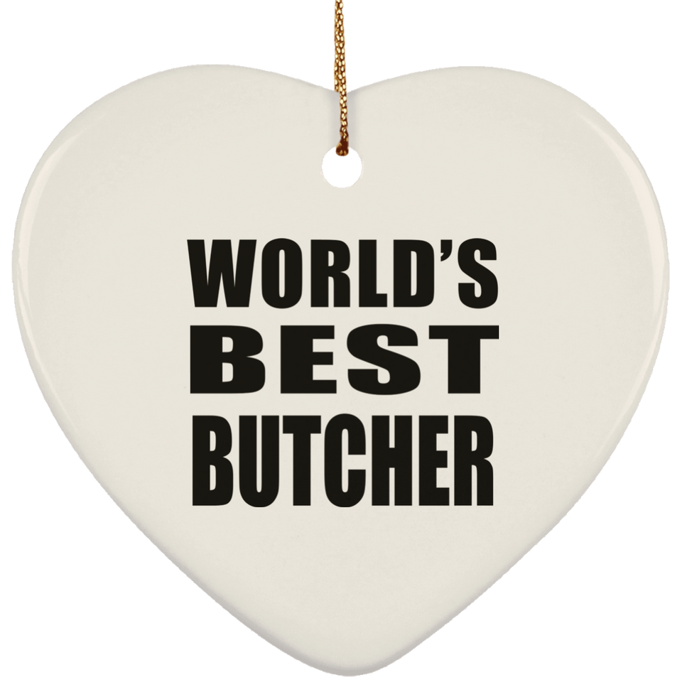 World's Best Butcher - Heart Ornament