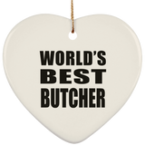 World's Best Butcher - Heart Ornament