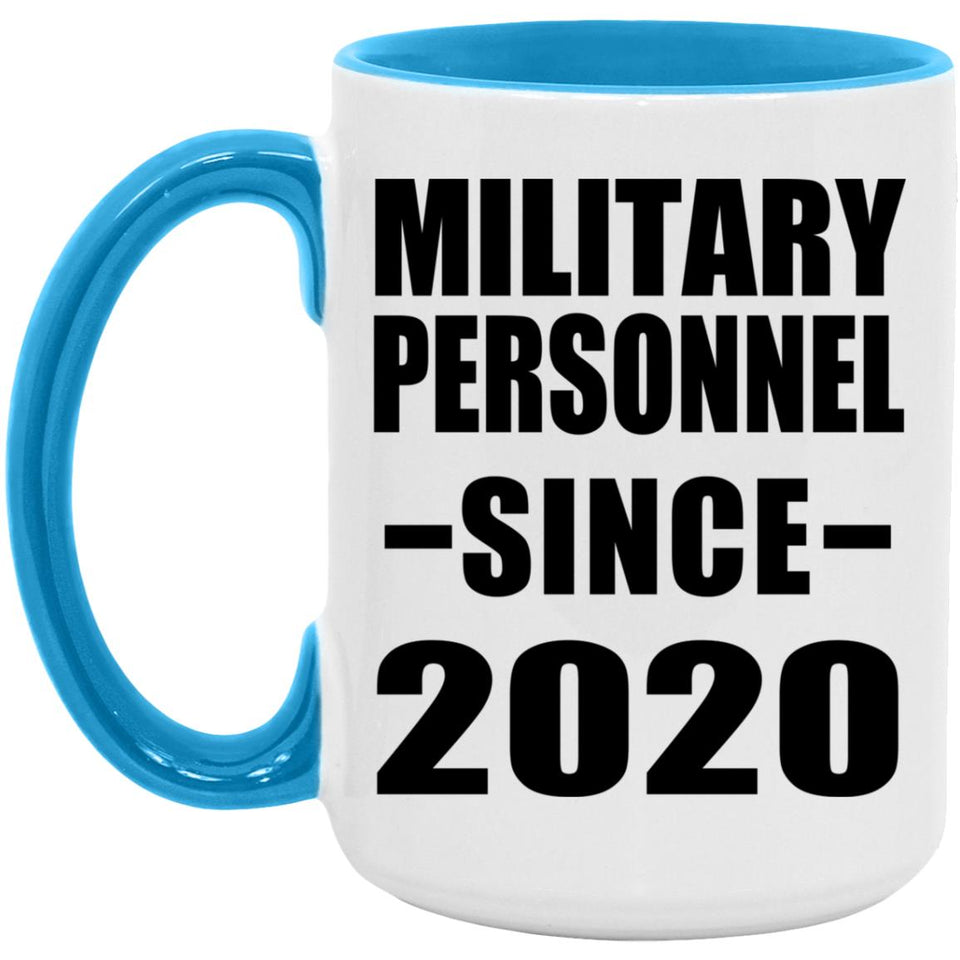 Military Personnel Since 2020 - 15oz Accent Mug Blue