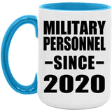 Military Personnel Since 2020 - 15oz Accent Mug Blue