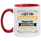 I Get My Attitude From My Awesome Grandma - 11oz Accent Mug Red