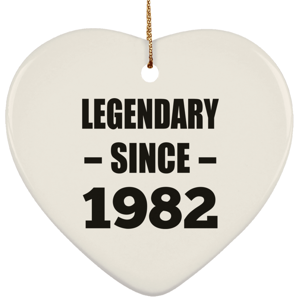 42nd Birthday Legendary Since 1982 - Heart Ornament
