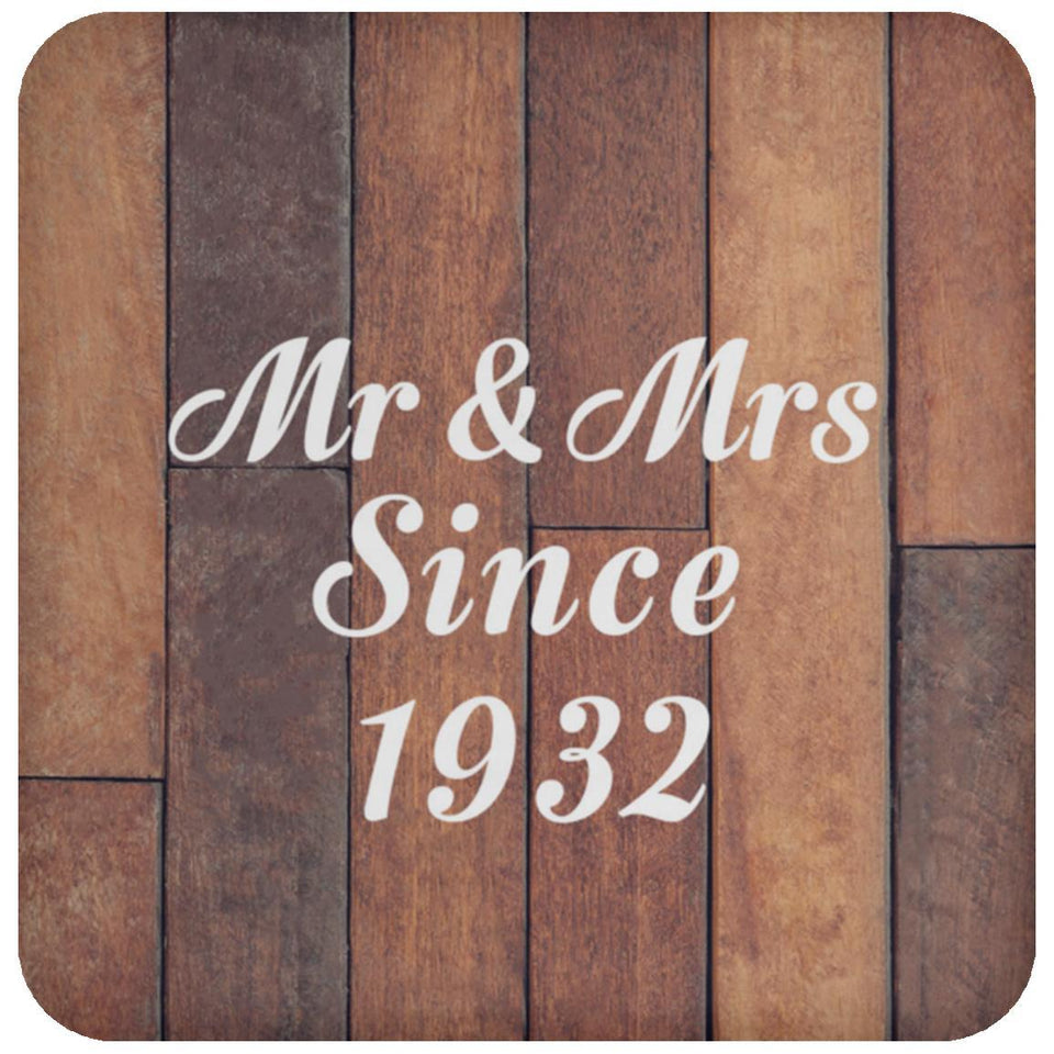 92nd Anniversary Mr & Mrs Since 1932 - Drink Coaster E