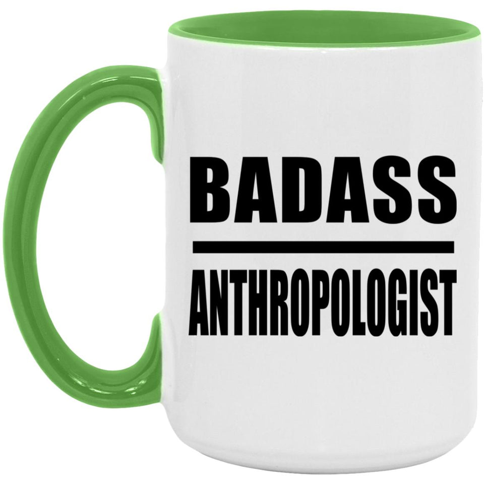 Badass Anthropologist - 15oz Accent Mug Green