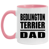 Bedlington Terrier Dad - 11oz Accent Mug Pink