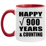 Happy 30th Anniversary Square Root of 900 Years & Counting - 11oz Accent Mug Red
