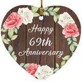 Happy 69th Anniversary - Heart Ornament A