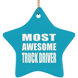 Most Awesome Truck Driver - Star Ornament