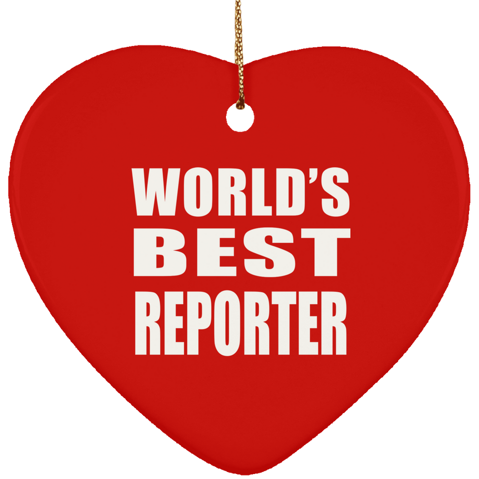 World's Best Reporter - Heart Ornament