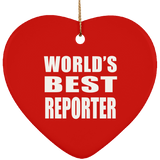 World's Best Reporter - Heart Ornament