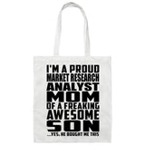 Proud Market Research Analyst Mom Of Awesome Son - Tote Bag White