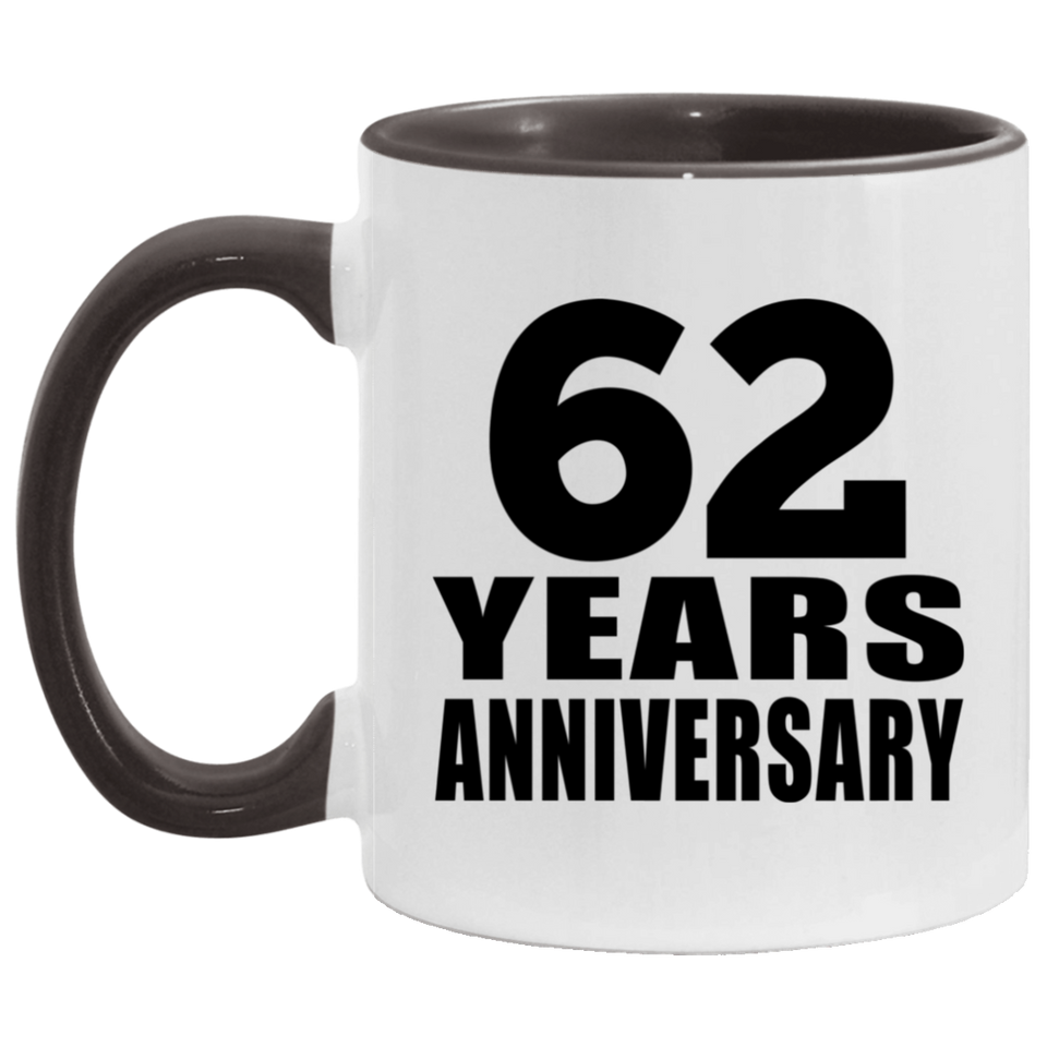 62nd Anniversary 62 Years - 11oz Accent Mug Black