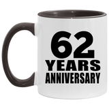 62nd Anniversary 62 Years - 11oz Accent Mug Black