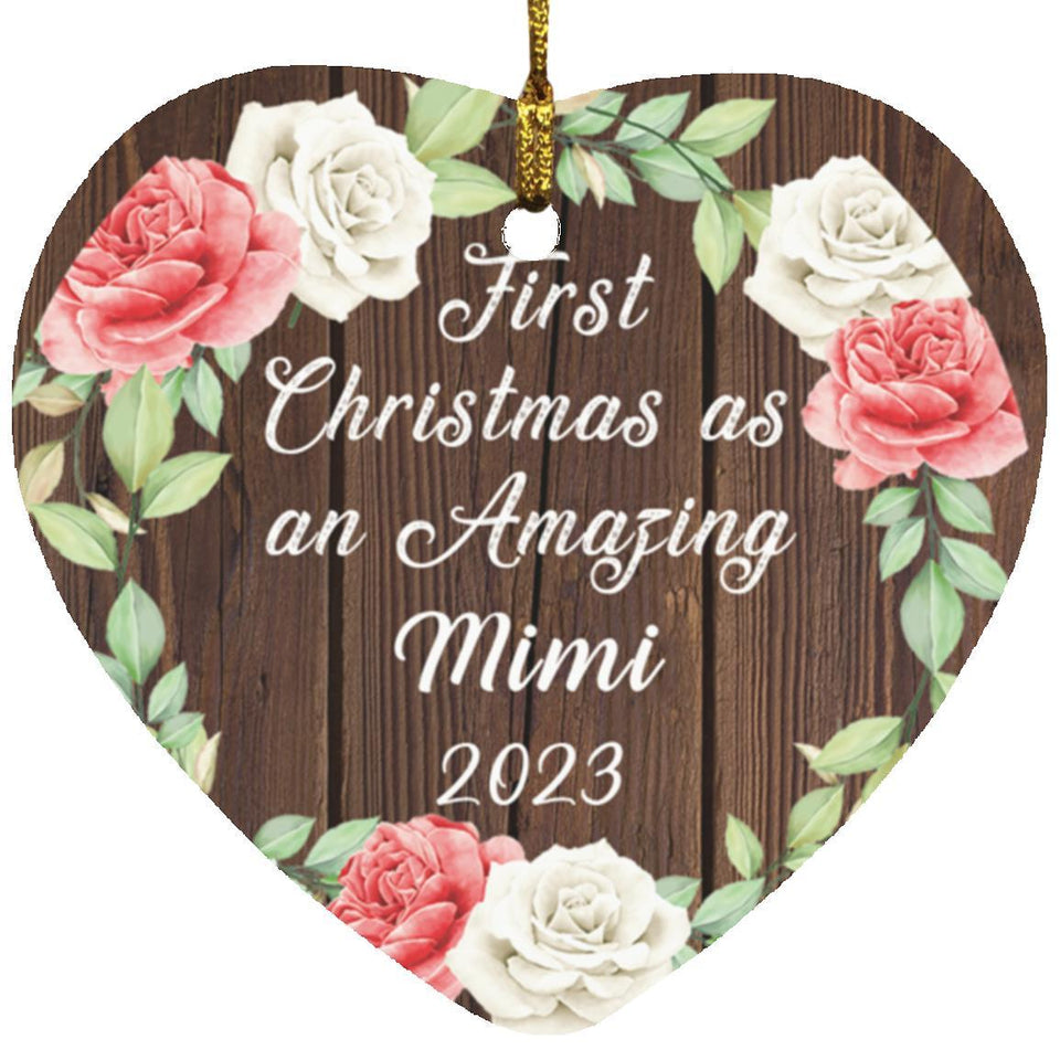 First Christmas As an Amazing Mimi 2023 - Heart Ornament A