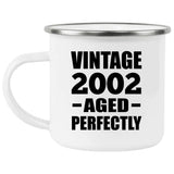 22nd Birthday Vintage 2002 Aged Perfectly - 12oz Camping Mug