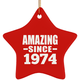 50th Birthday Amazing Since 1974 - Star Ornament