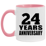 24th Anniversary 24 Years - 11oz Accent Mug Pink